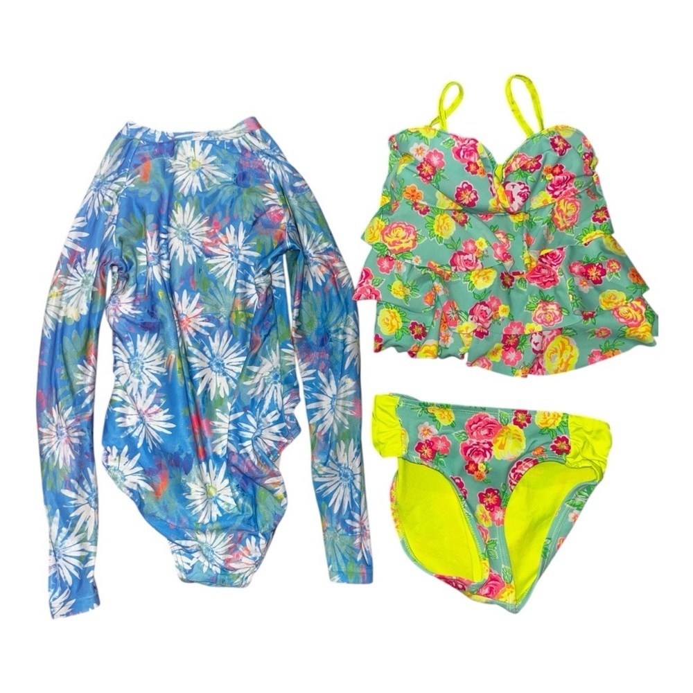 Floral Swimsuit Set kids size 6 bundle - Picture 4 of 4